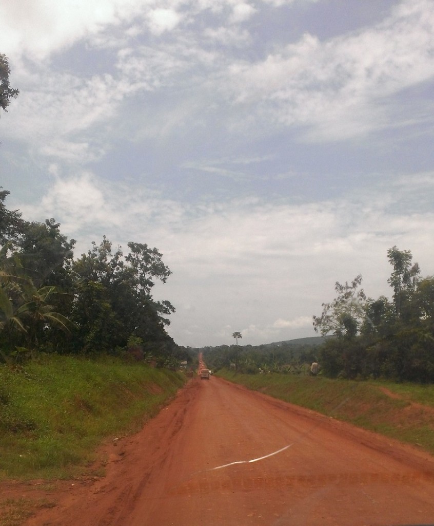 Red clay roads are typical of local roads. They get as slippery as ice on rainy days.