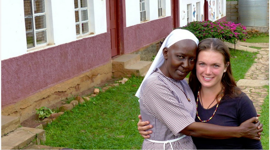 Sr. Immaculate and I saying goodbye