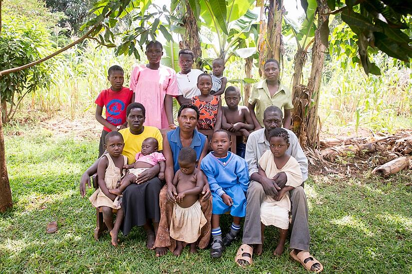 Butono with her extended family