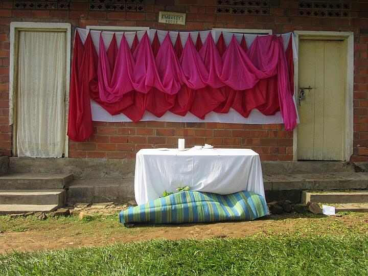 One of the procession stops, this one was located at the teachers' quarters across from the CARITAS For Children Learning Center.