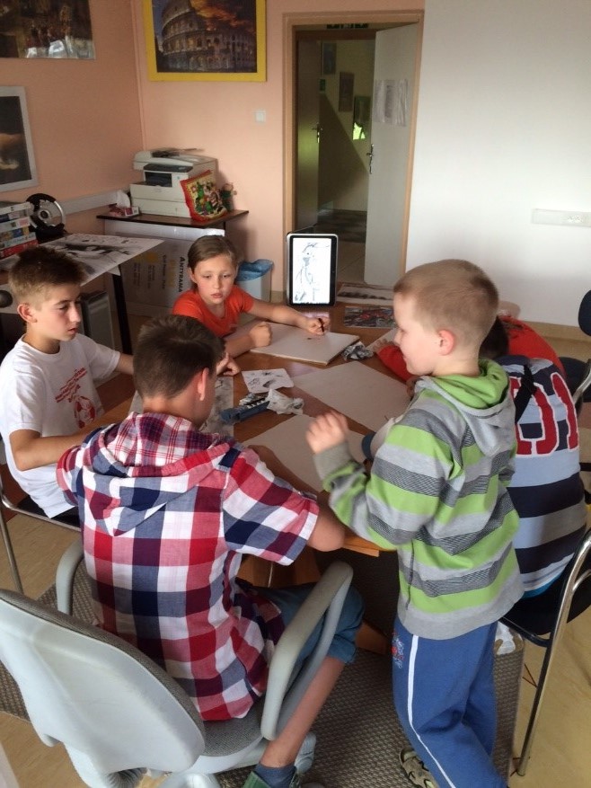 The kids at the Centre are developing an interest in art.